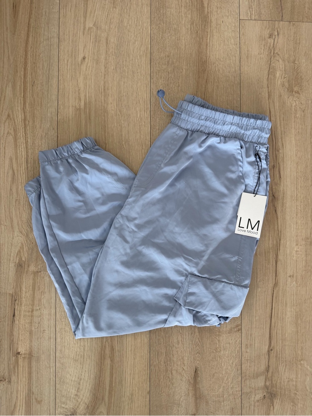 Love Mood Light Blue Cargo Jogger Pants